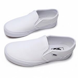 White Slip On Vans
